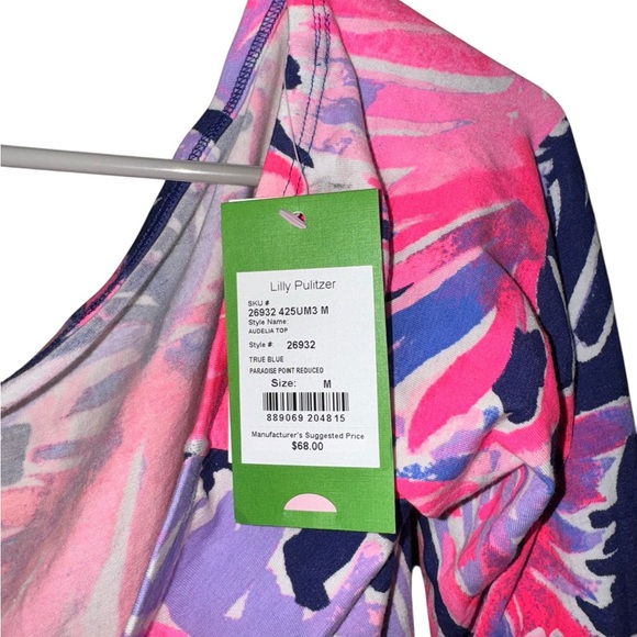 NWT Lilly Pulitzer Audelia Off Shoulder True Blue Top - Picture 5 of 7